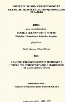 Le modèle Français comme référence a l’étude des écrits personnels Maghrébins de langue Française