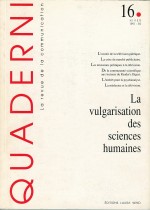La vulgarisation des sciences humaines