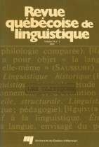 Revue québécoise de linguistique : Les clitiques