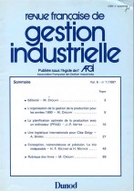 L'organisation de la gestion de la production pour les années 1990