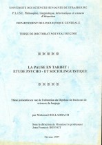 La pause en Tarifit : étude psycho-et sociolinguistique